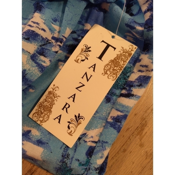 Tanzara blue and white skirt with lace hem size L - Picture 6 of 9